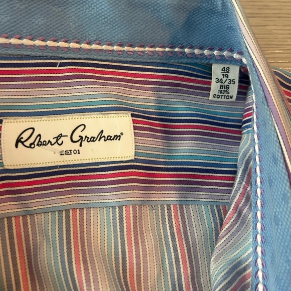 Robert Graham Long Sleeves Striped Multicolor Shirt Size 48 US 2XL - Picture 2 of 6
